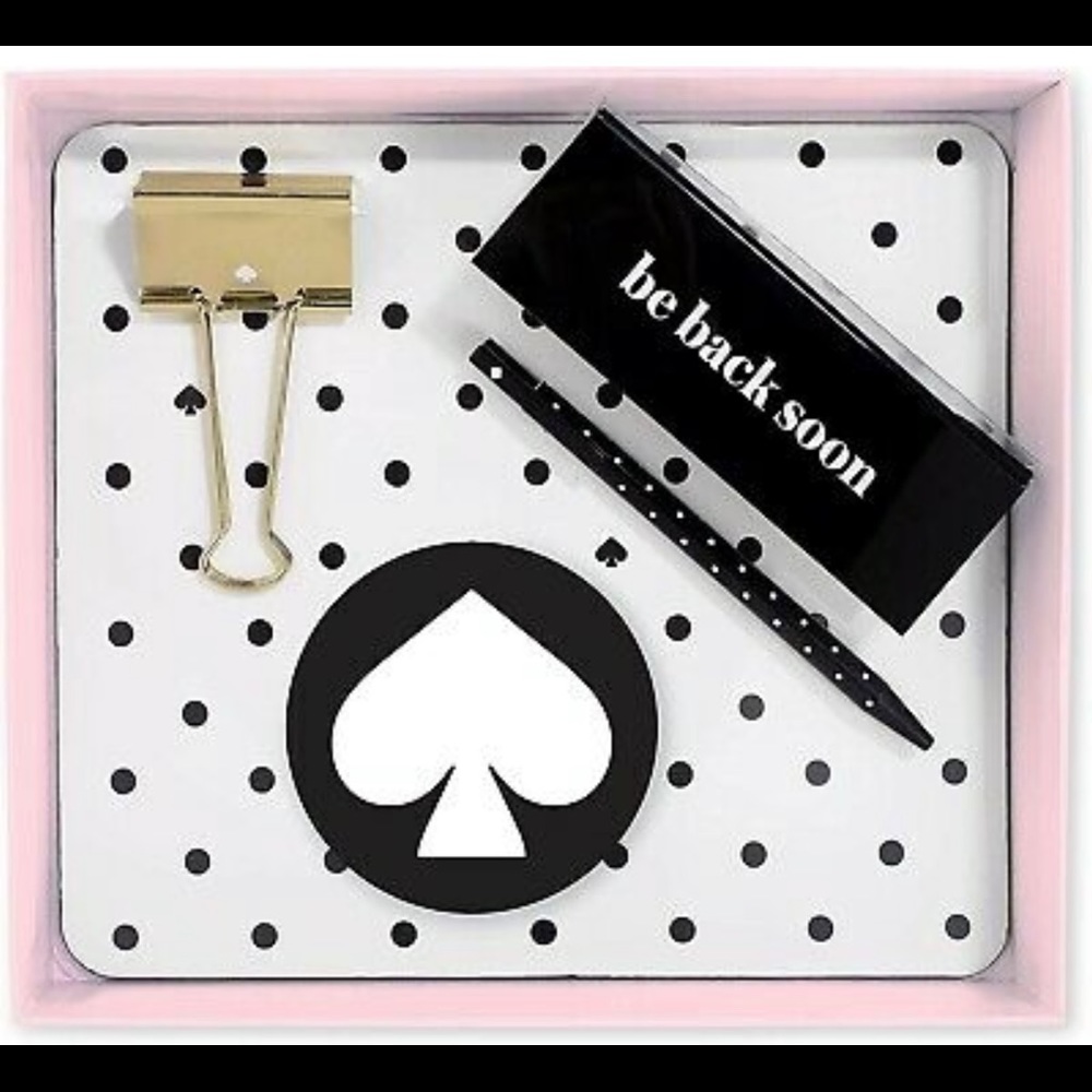 NWT Kate Spade Be Back Soon Desk Set